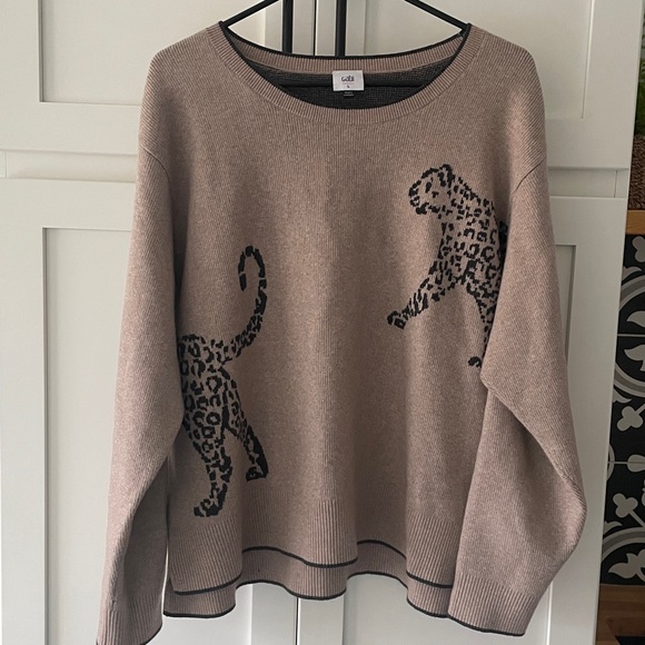 CAbi LARGE cheetah Sweater EUC - Picture 3 of 4
